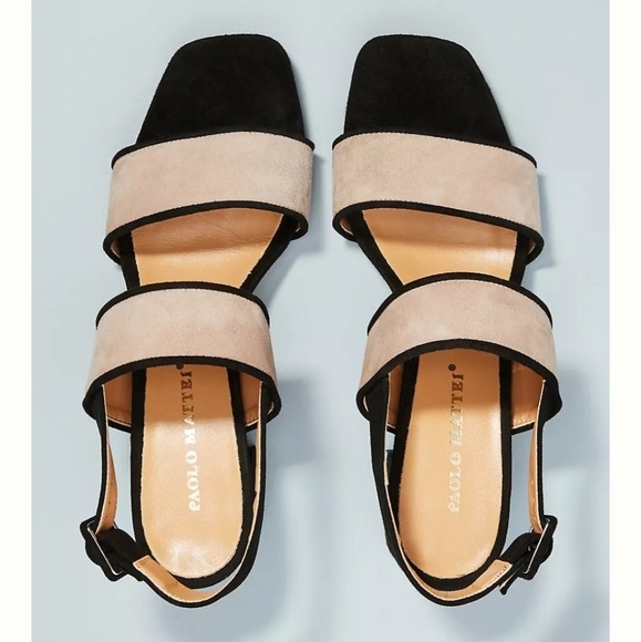 ANTHRO (Paolo Mattei) Colorblock Heeled Sandals - Picture 4 of 9